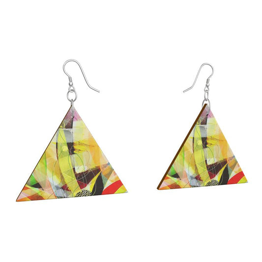 Wooden Earrings Geometric Shapes